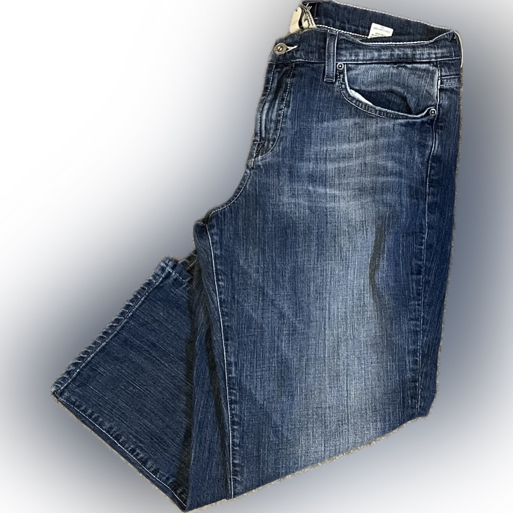 Lucky Brand Blue Cropped Ankle Jeans with Vintage Fading
